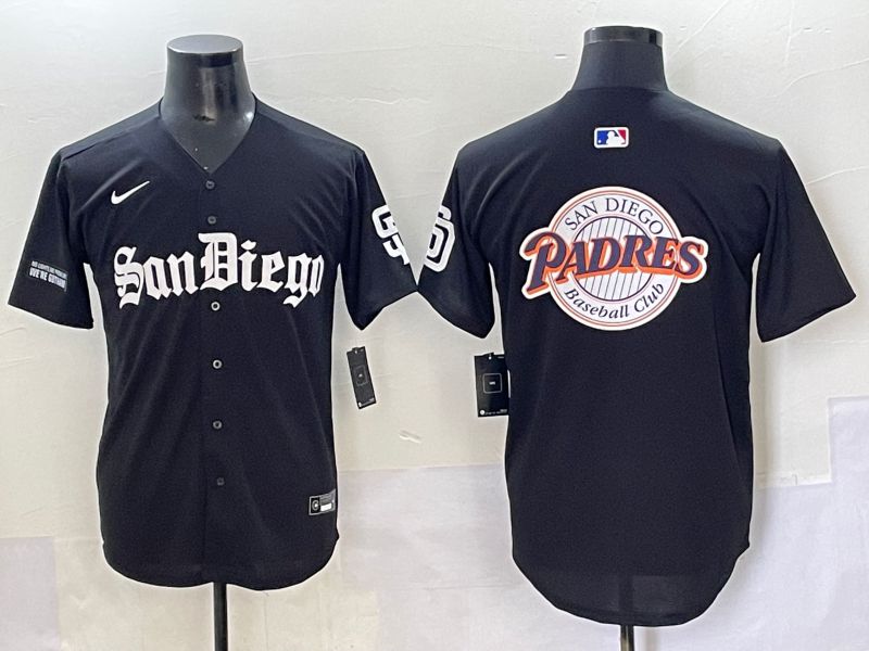Men 2025 San Diego Padres Blank Black Five generations Joint Name Nike MLB Jersey style 27